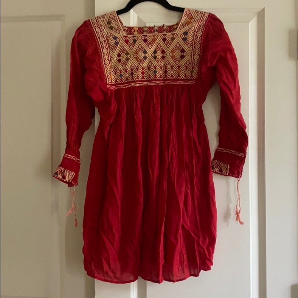 Handmade vintage embroidered mini dress/tunic